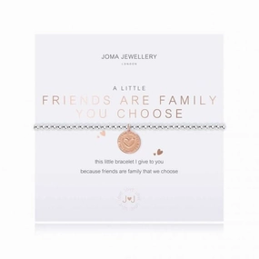 A Little Friends Are The Family You Choose Silver 17.5cm Stretch Bracelet 3797
