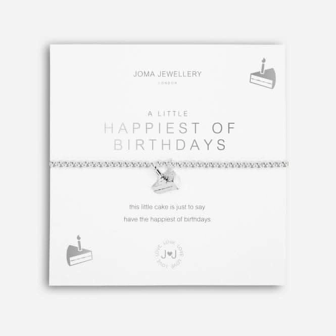 A Little Happiest Of Birthdays Silver 17.5cm Stretch Bracelet 5227