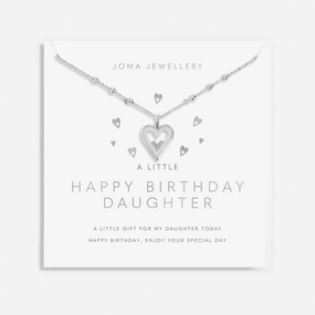 A Little Happy Birthday Daughter Silver Plated Necklace 7810