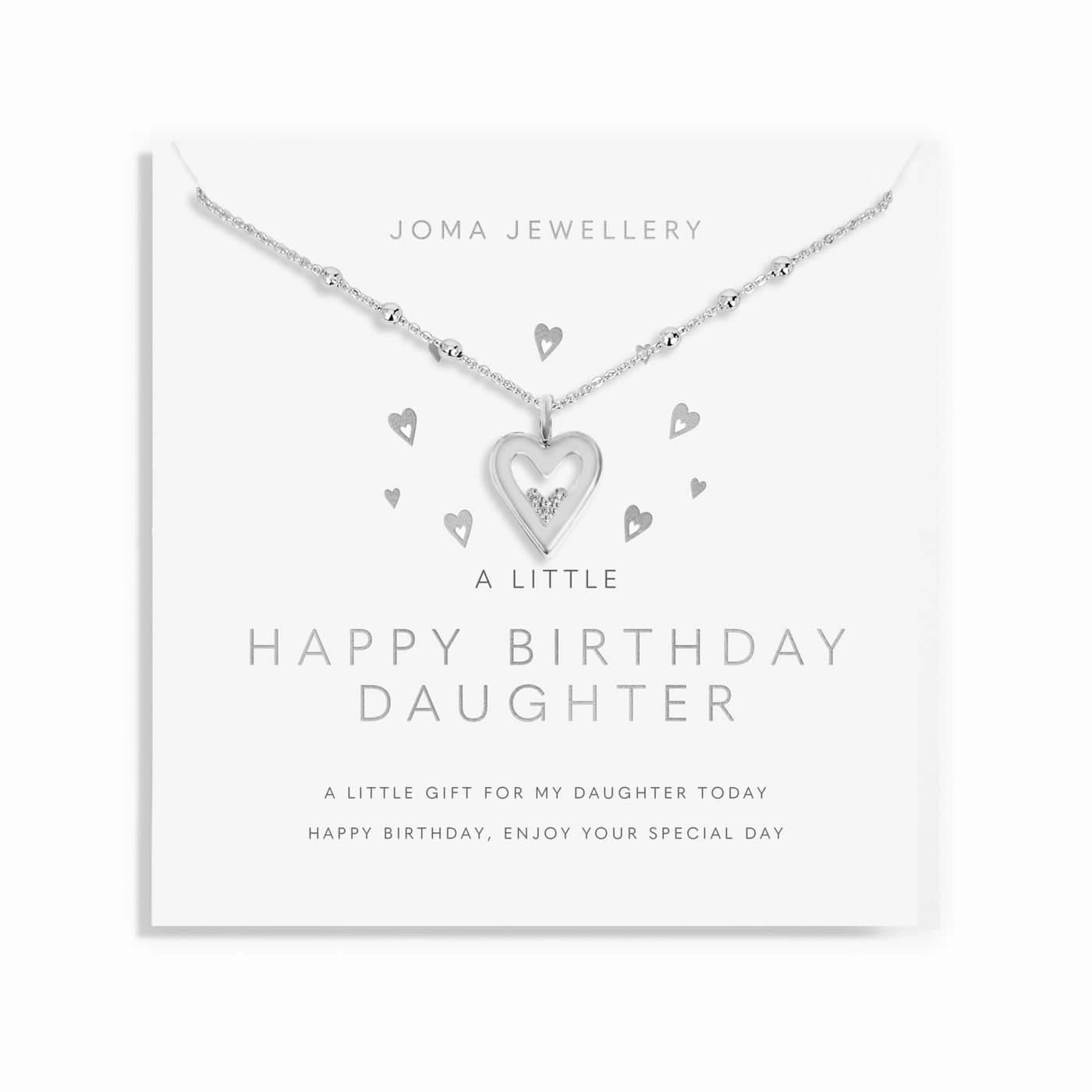 A Little Happy Birthday Daughter Silver Plated Necklace 7810