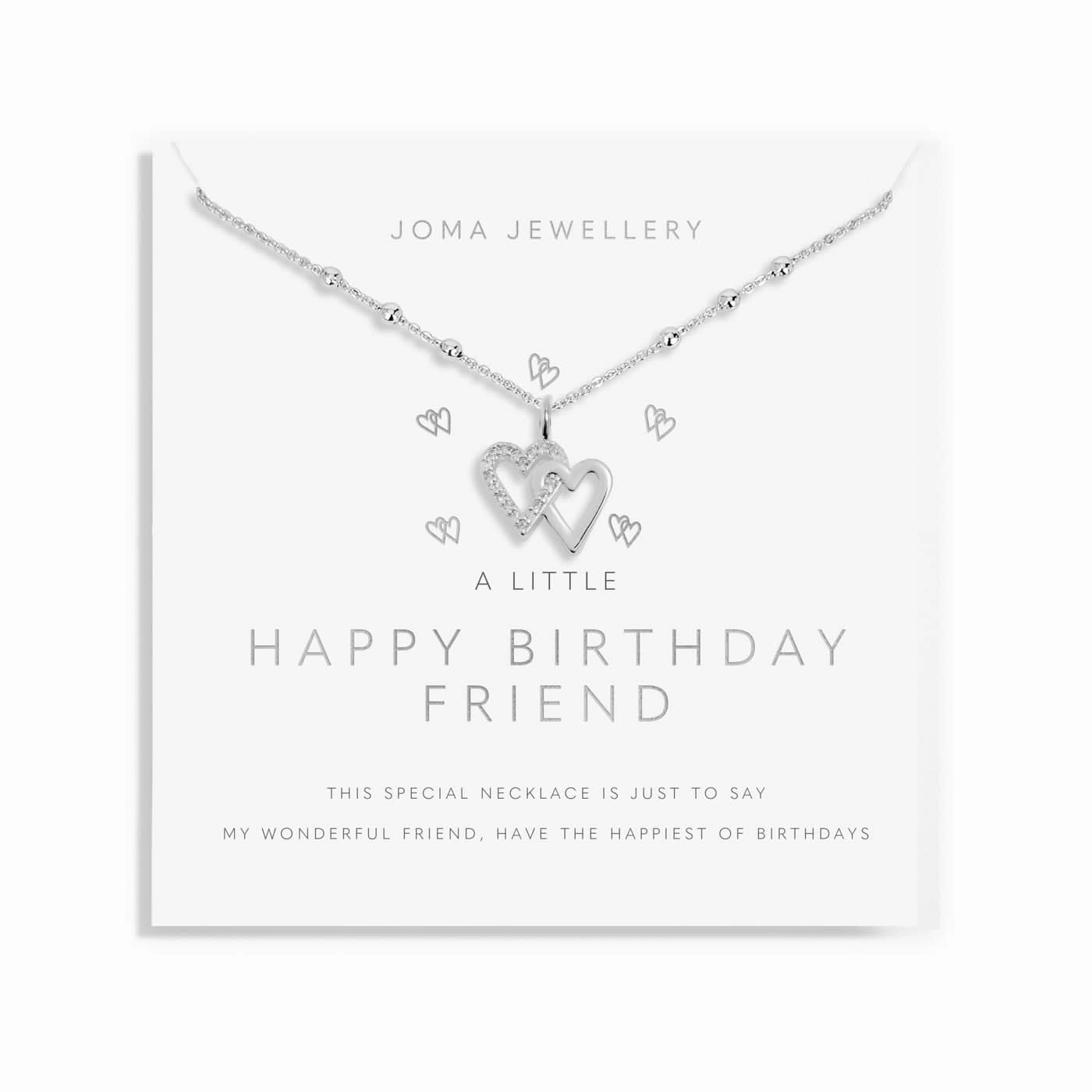 A Little Happy Birthday Friend Silver Plated Necklace 7812