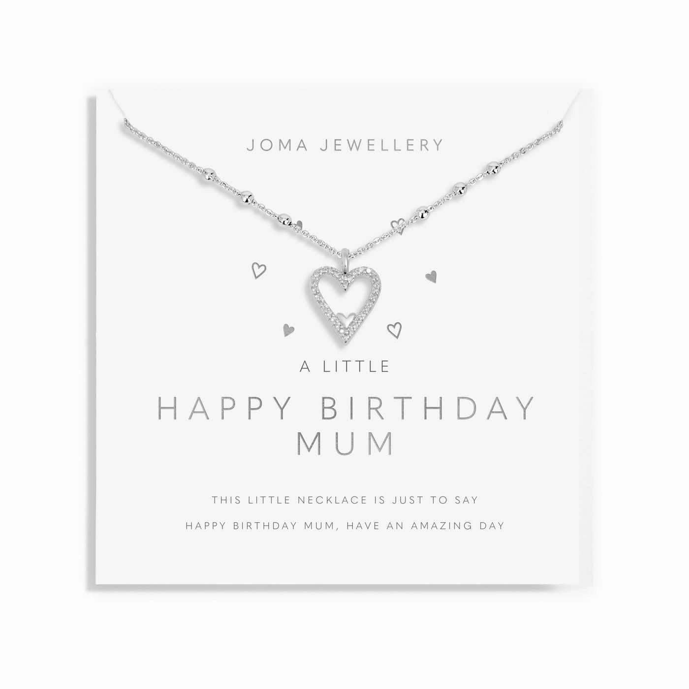 A Little Happy Birthday Mum Silver Plated Necklace 7808
