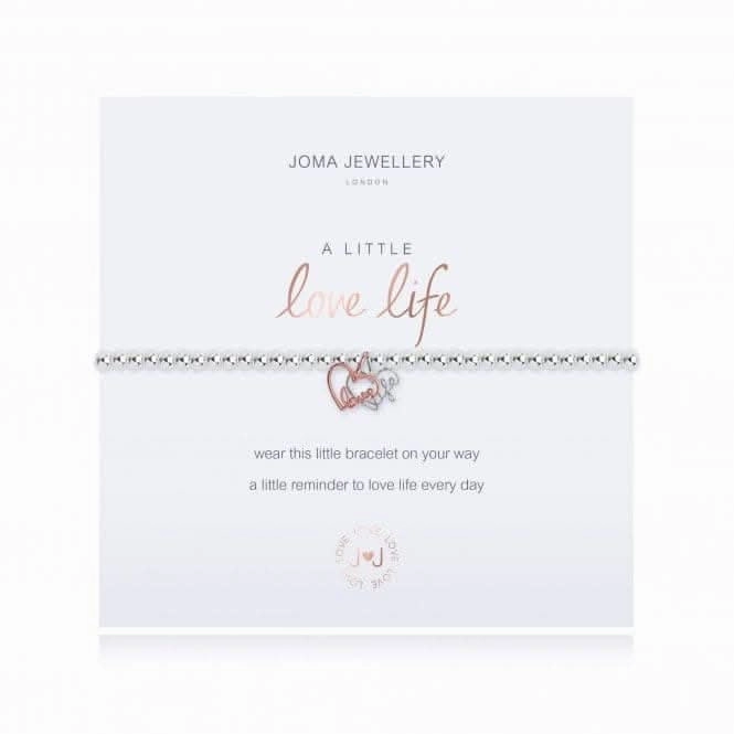 A Little Love Life Silver Rose Gold 17.5cm Stretch Bracelet 3207