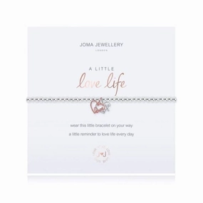 A Little Love Life Silver Rose Gold 17.5cm Stretch Bracelet 3207