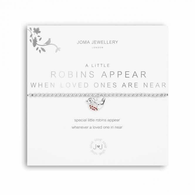 A Little Robins Appear When Loved Ones Are Near Silver Stretch Bracelet 5228