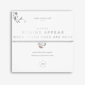 A Little Robins Appear When Loved Ones Are Near Silver Stretch Bracelet 5228