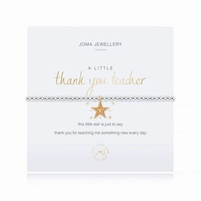 A Little Thank You Teacher Silver 17.5cm Stretch Bracelet 3481