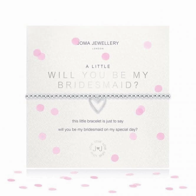 A Little Will You Be My Bridesmaid Silver 17.5cm Stretch Bracelet 3488