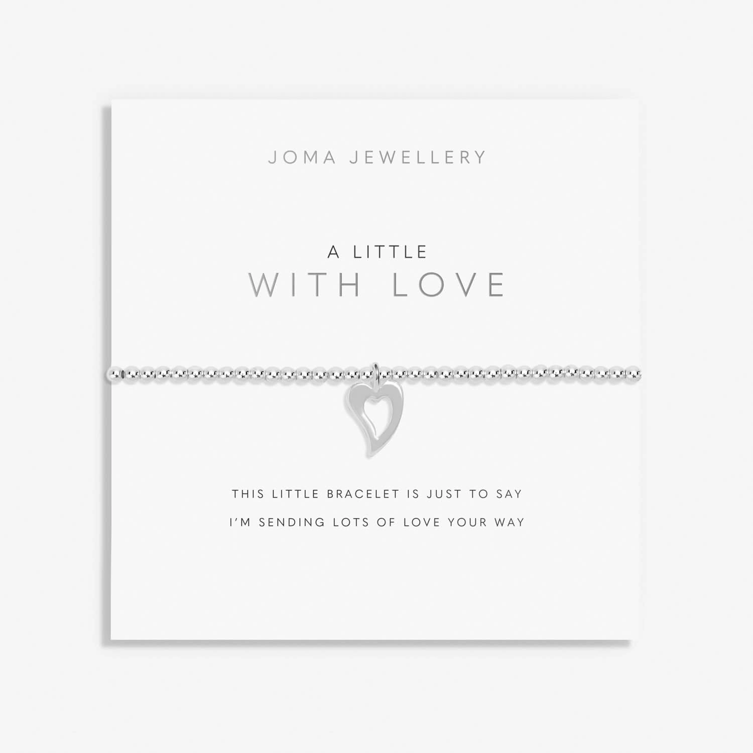 A Little With Love Jewellery Roll Gift Set Silver Plated 7877