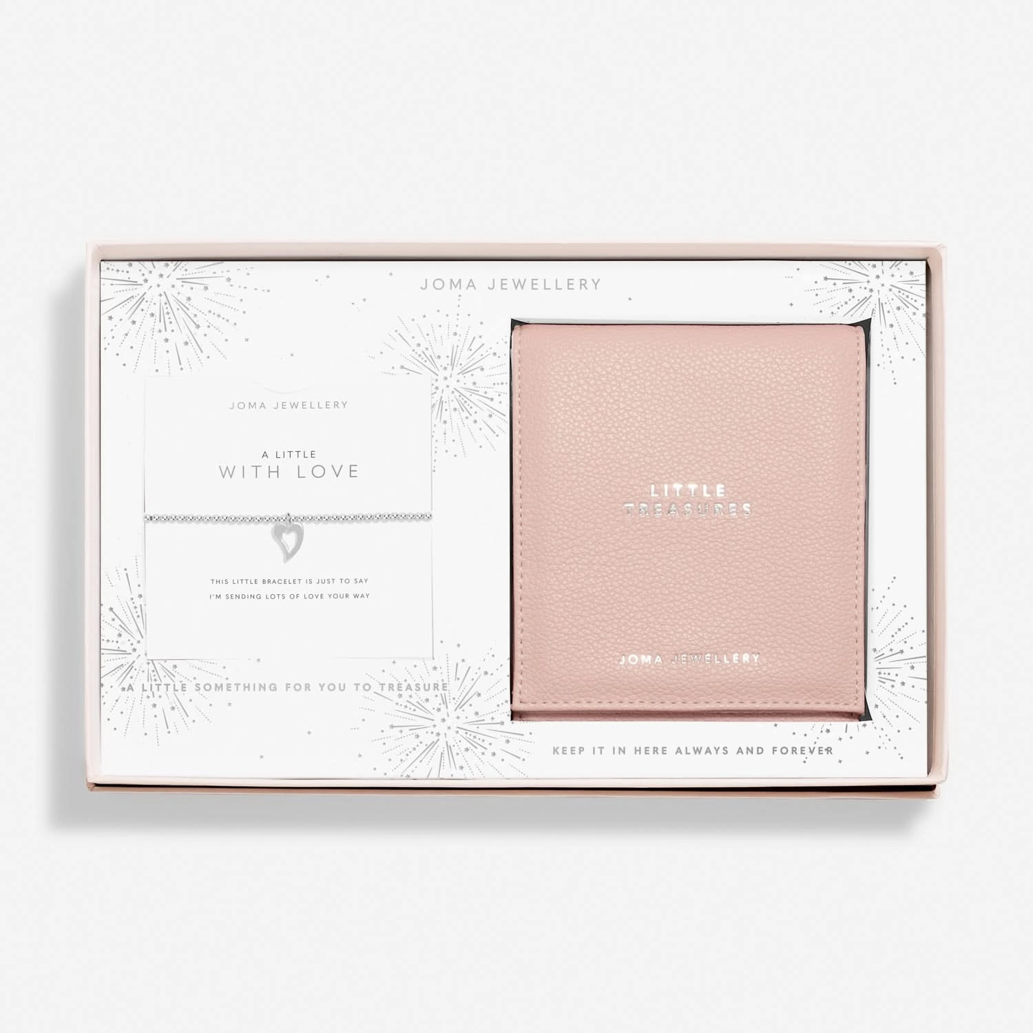 A Little With Love Jewellery Roll Gift Set Silver Plated 7877