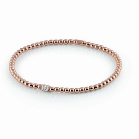 Al Coro 18ct Rose Gold Diamond Stretch Bracelet