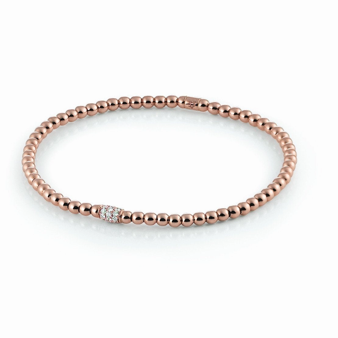 Al Coro 18ct Rose Gold Diamond Stretch Bracelet