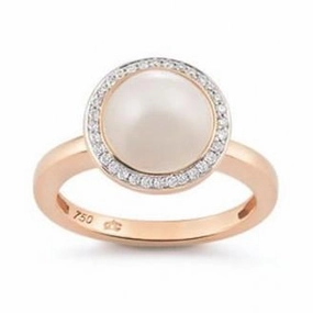Al Coro Amici Rose Gold Moonstone Diamond Ring