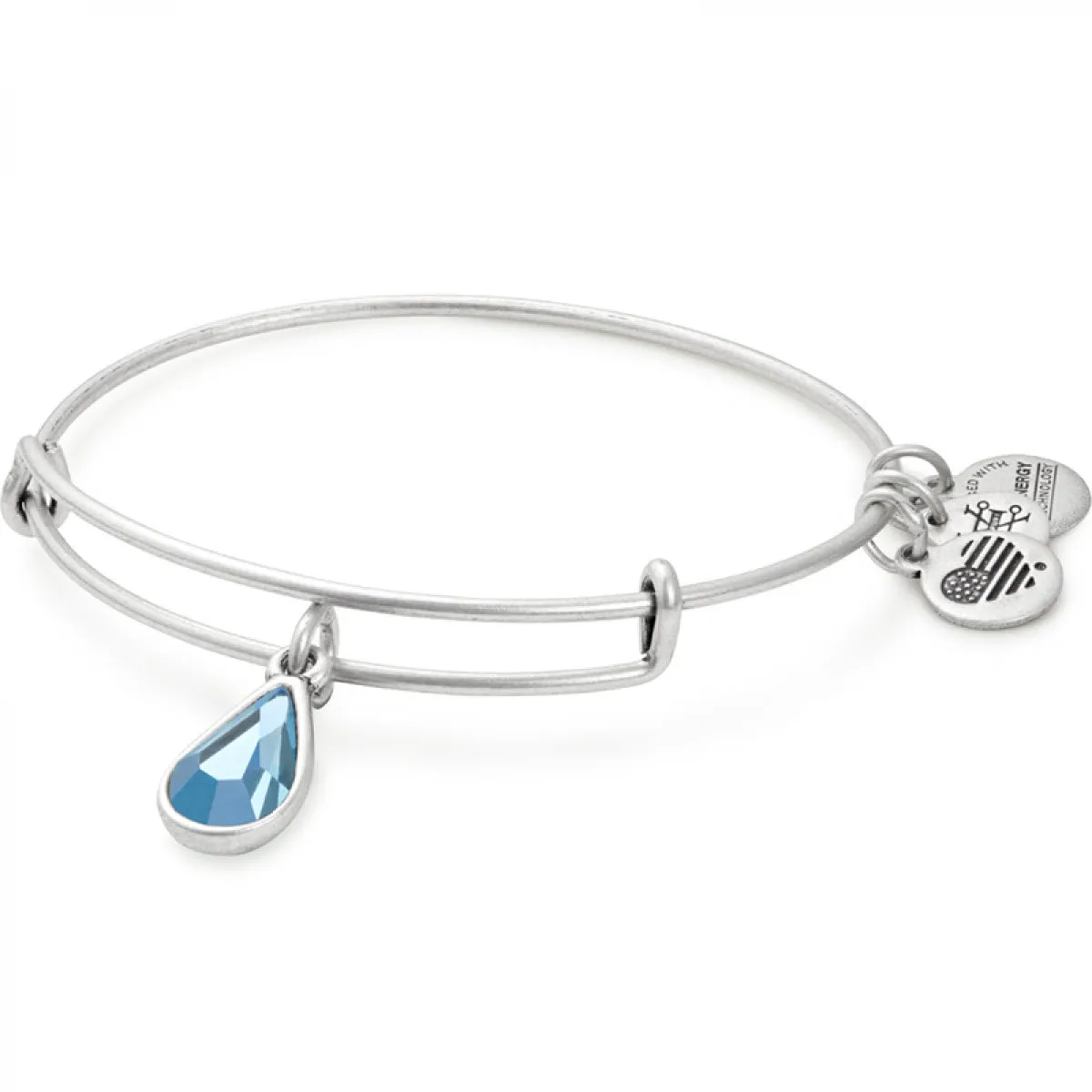 Alex And Ani March Birth Month Charm Bangle With Swarovski Crystals