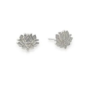 Alex And Ani Sterling Silver Lotus Peace Petals Stud Earrings
