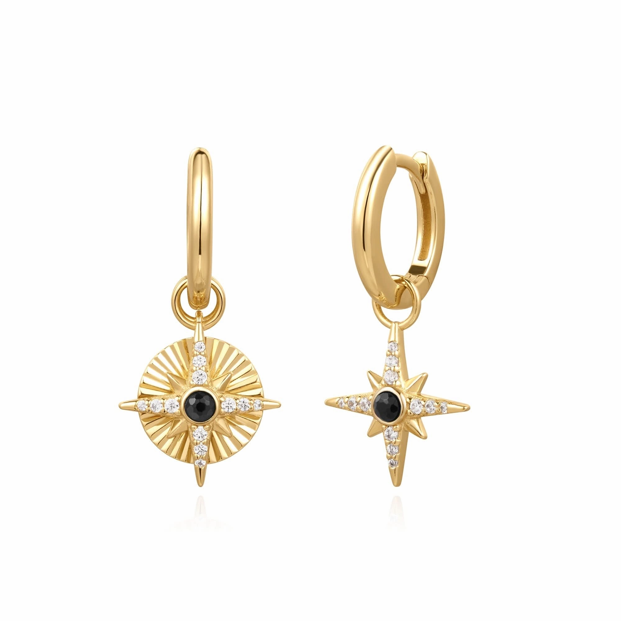 Ania Haie Gold Astrolabe Charm Huggies E059-20G