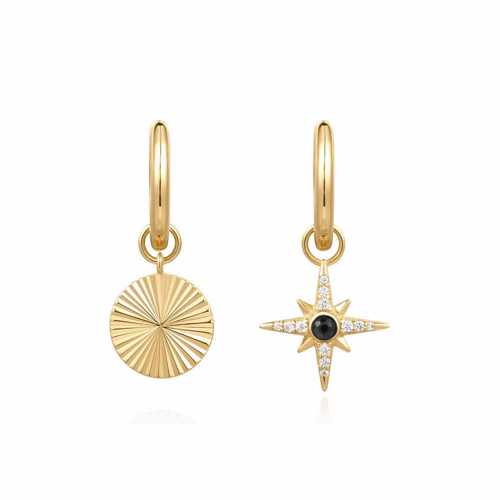 Ania Haie Gold Astrolabe Charm Huggies E059-20G