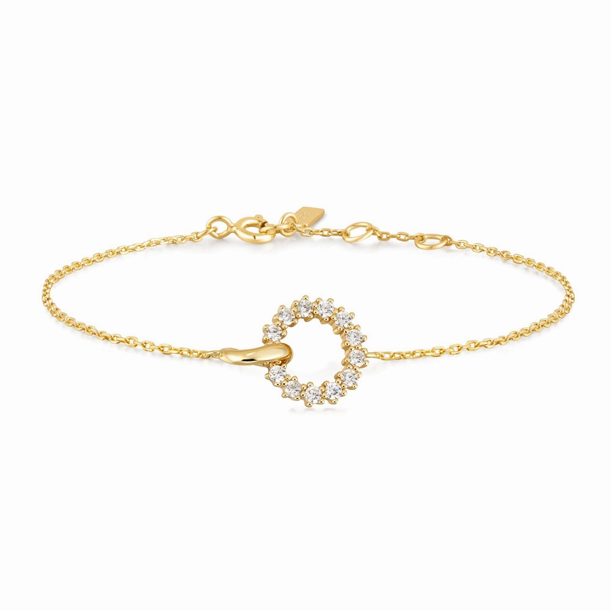 Ania Haie Gold Interlinked Circles Pav Bracelet B056-01G