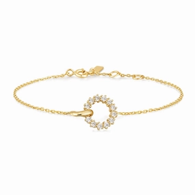 Ania Haie Gold Interlinked Circles Pav Bracelet B056-01G