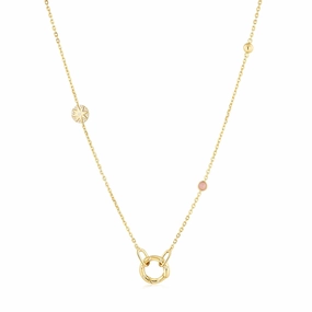 Ania Haie Gold Star Rose Quartz Charm Connector Necklace N055-01G