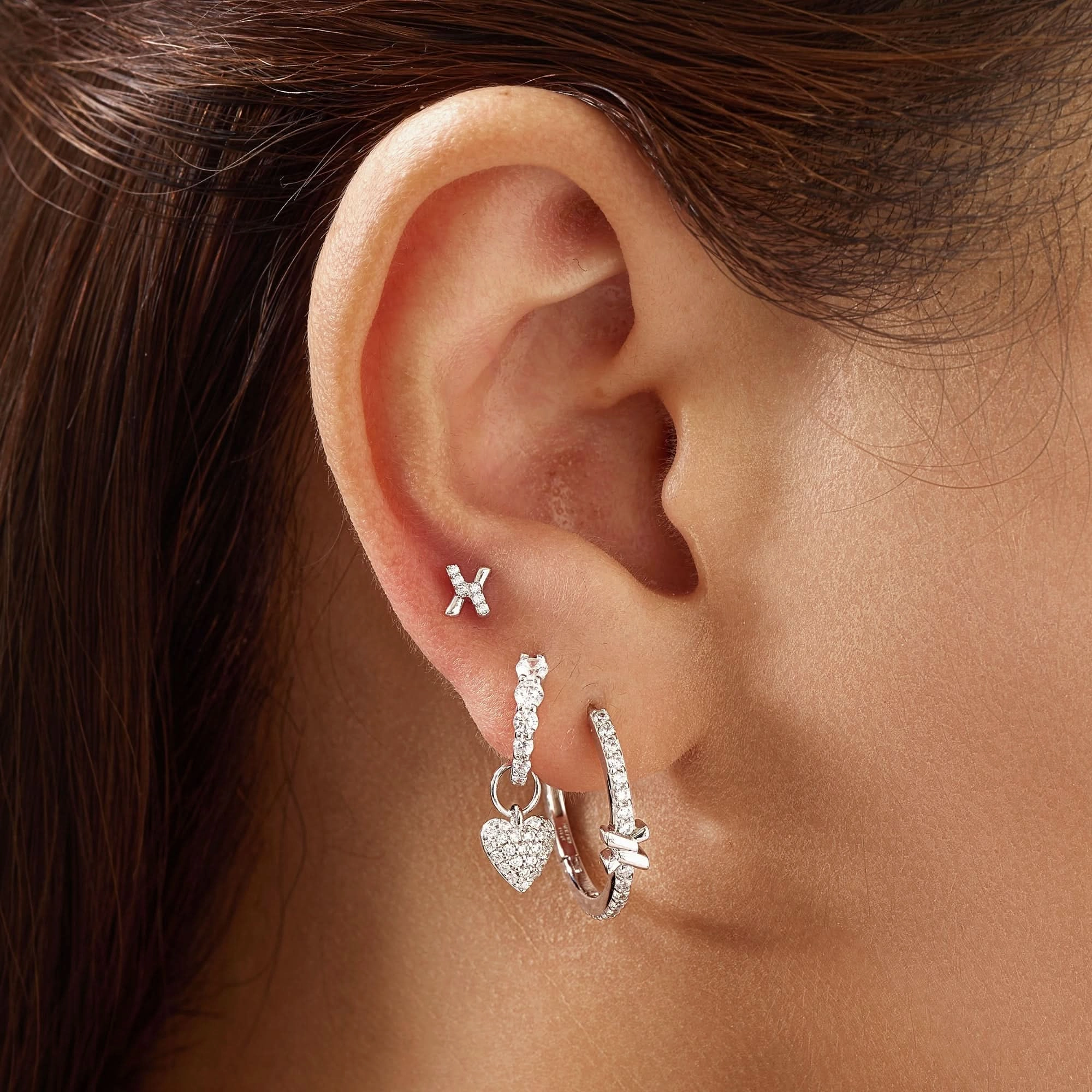 Ania Haie Silver Heart Pav Earring Charm EC060-05H