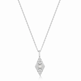Ania Haie Silver Pearl Geometric Pendant Necklace N054-03H
