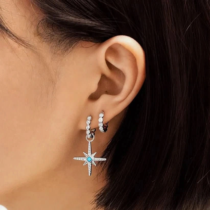 Ania Haie Silver Turquoise Cubic Zirconia Star Earring Charm EC060-04H