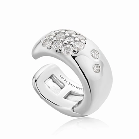 Ania Haie Silver Wide Sparkle Ear Cuff E054-01H