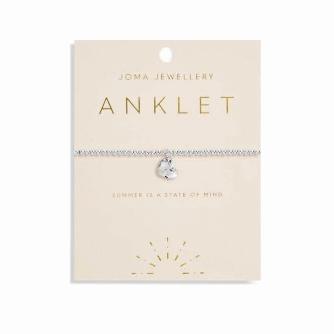 Anklet Silver Hammered Heart 5618