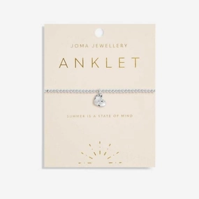 Anklet Silver Hammered Heart 5618