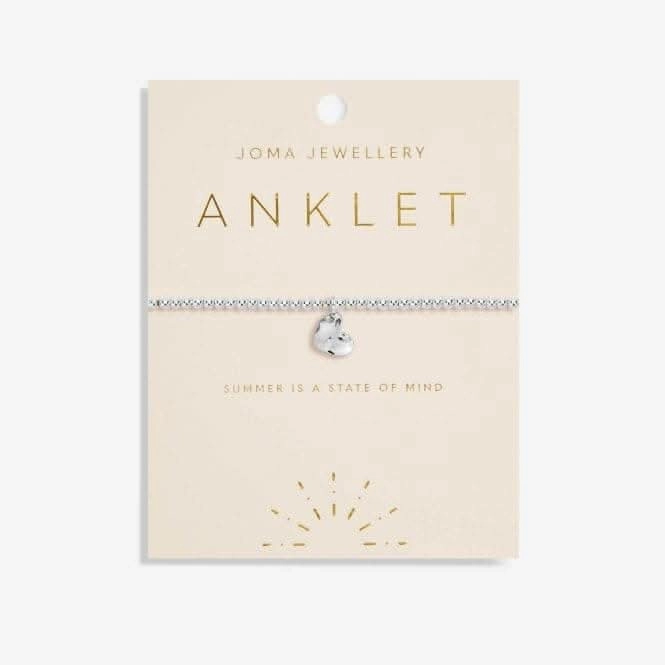 Anklet Silver Hammered Heart 5618