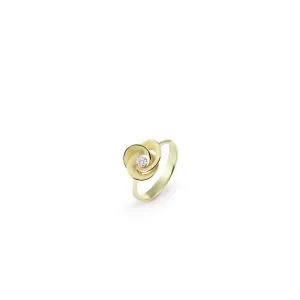 Annamaria Cammilli 18ct Lemon Bamboo 0.1ct Diamond Desert Rose Series Ring