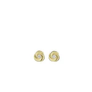 Annamaria Cammilli 18ct Lemon Bamboo Gold 0.12ct Diamond Desert Rose Series Earrings