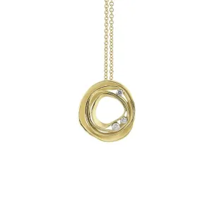 Annamaria Cammilli 18ct Lemon Bamboo Gold 0.16ct Diamond Dune Series Necklace