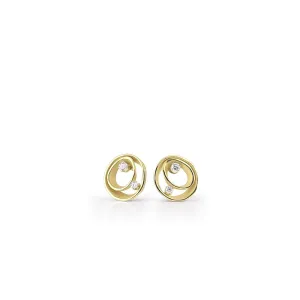 Annamaria Cammilli 18ct Lemon Bamboo Gold 0.18ct Diamond Dune Series Earrings