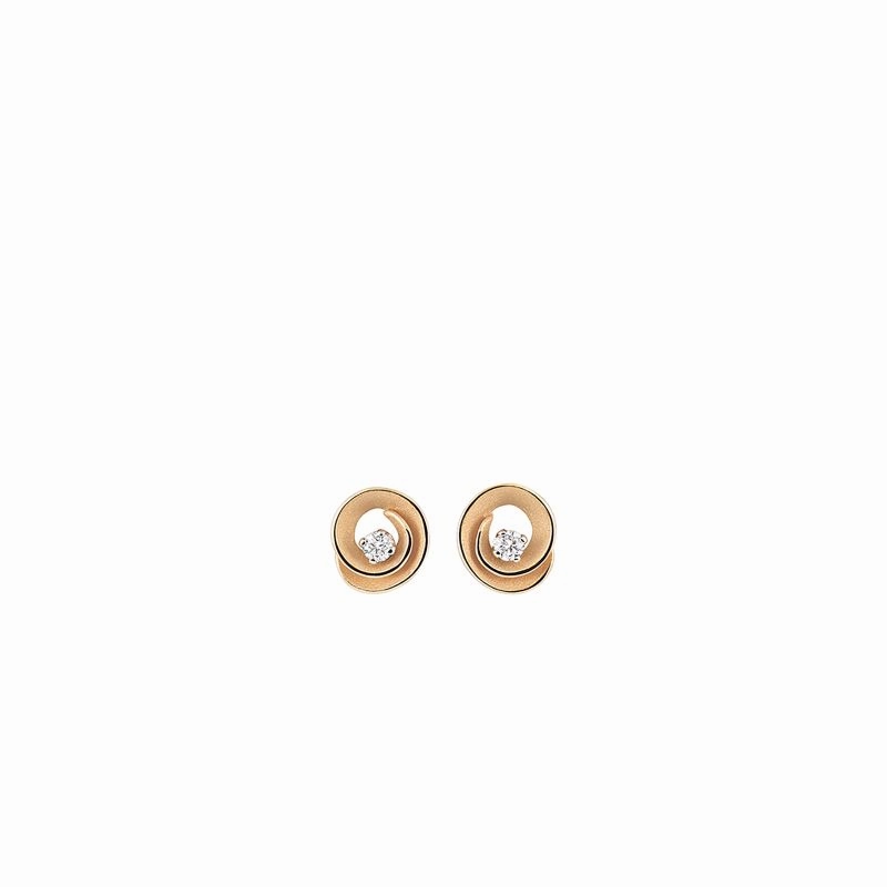 Annamaria Cammilli 18ct Orange Apricot Gold 0.16ct Diamond Dune Assolo Series Earrings