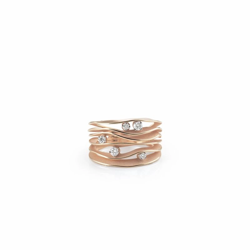 Annamaria Cammilli 18ct Pink Champagne 0.28ct Diamond Dune Series Ring
