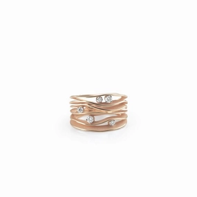 Annamaria Cammilli 18ct Pink Champagne 0.28ct Diamond Dune Series Ring