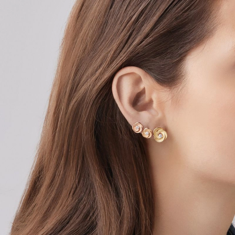Annamaria Cammilli 18ct Pink Champagne Gold 0.12ct Diamond Desert Rose Series Earrings