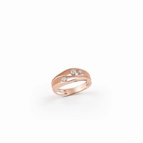 Annamaria Cammilli 18ct  Pink Champagne Gold 0.13ct Diamond Dune Series Stacking Ring
