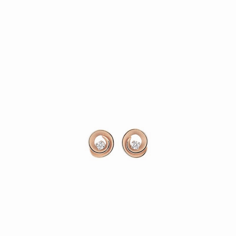 Annamaria Cammilli 18ct Pink Champagne Gold 0.16ct Diamond Dune Assolo Series Earrings