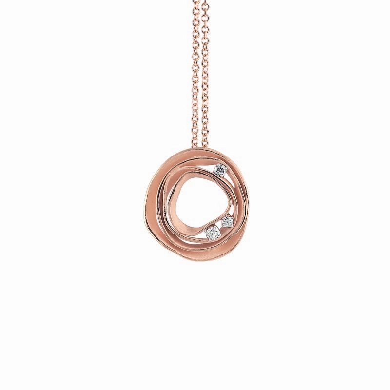 Annamaria Cammilli 18ct Pink Champagne Gold 0.16ct Diamond Dune Series Necklace