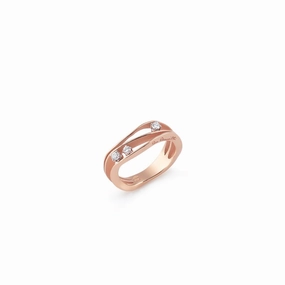 Annamaria Cammilli 18ct Pink Champagne Gold 0.19ct Diamond Dune Series Ring