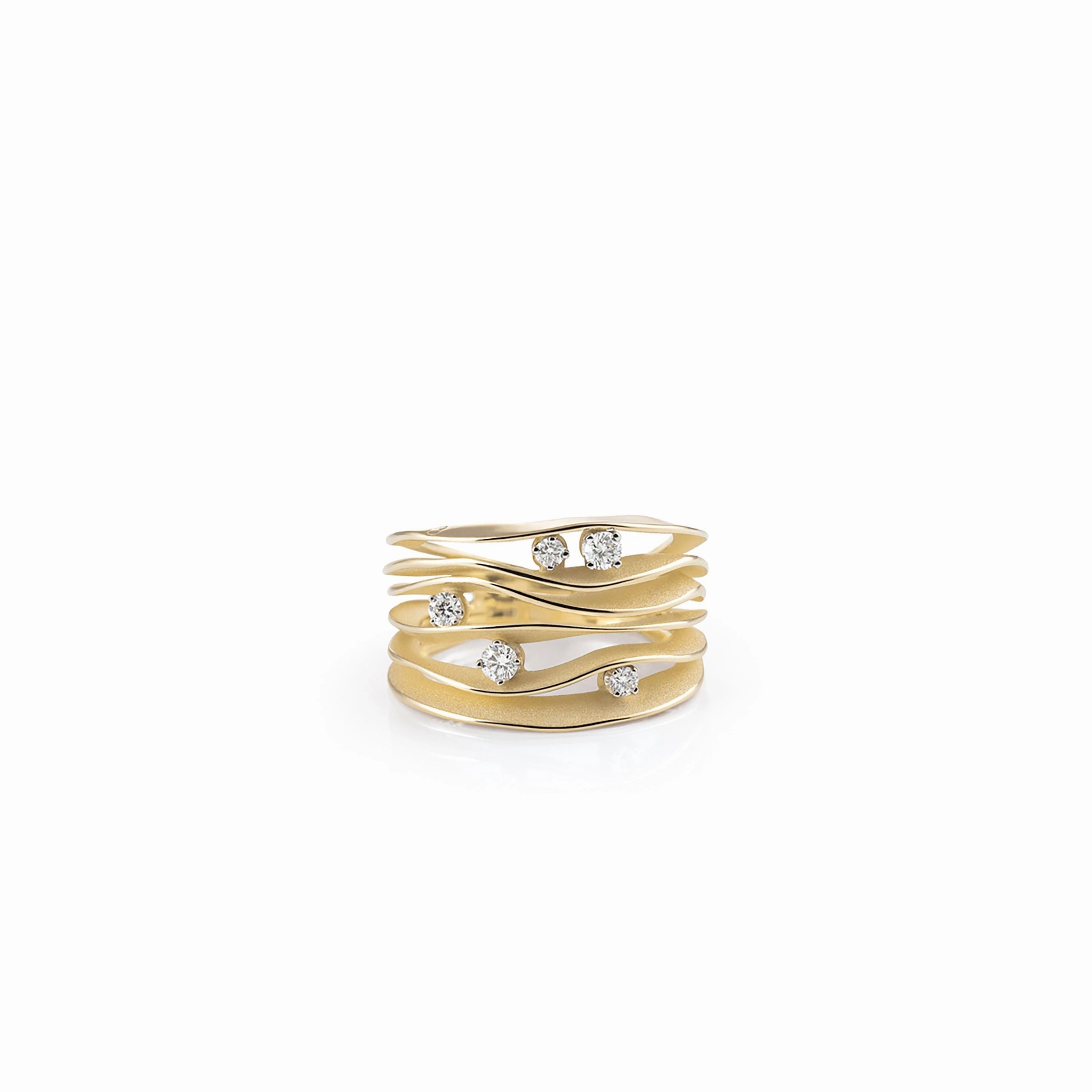Annamaria Cammilli 18ct Sunrise Gold 0.28ct Diamond Dune Series Ring