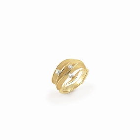 Annamaria Cammilli 18ct Yellow Sunrise 0.18ct Diamond Dune Series Ring