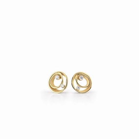 Annamaria Cammilli 18ct Yellow Sunrise Gold 0.18ct Diamond Dune Series Earrings