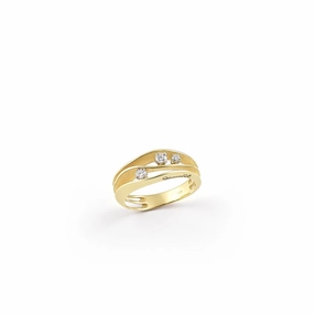 Annamaria Cammilli 18ct Yellow Sunrise Gold 0.19ct Diamond Dune Series Ring