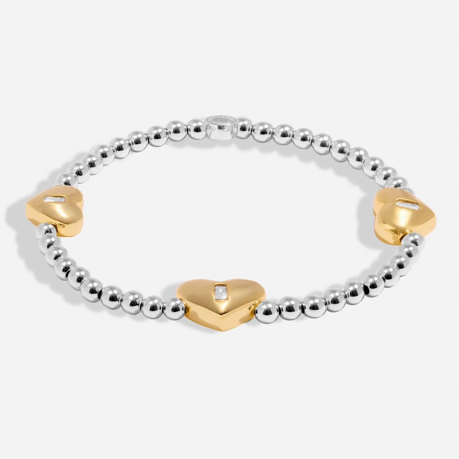 Bar Triple Heart Silver & Gold Plated Bracelet 8730