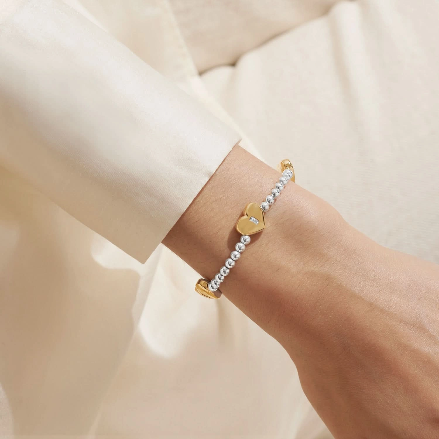 Bar Triple Heart Silver & Gold Plated Bracelet 8730