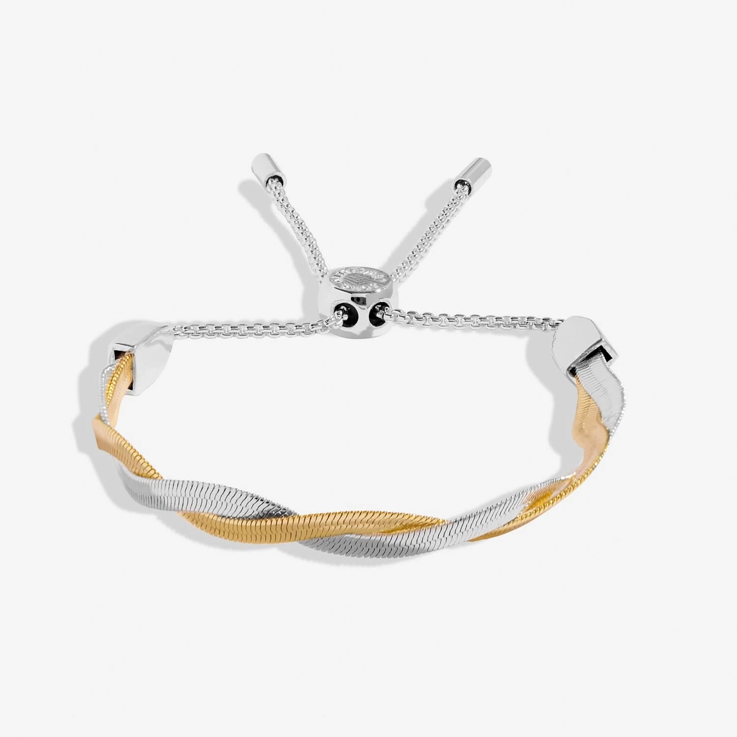 Bar Twisted Snake Chain Silver & Gold Plated Bracelet 8726